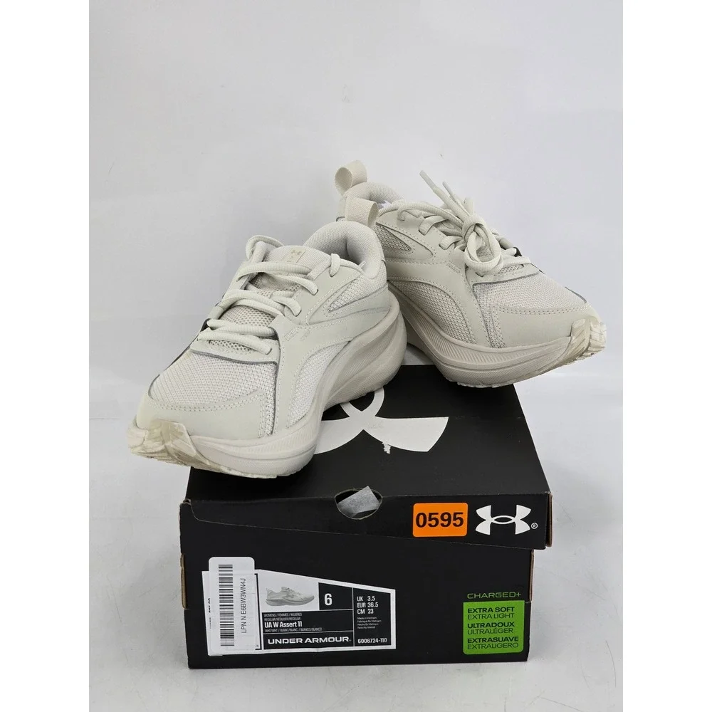 Under Armour UA W Assert 11 Running Shoes Womens Size 6 White 3027724-110 - VG